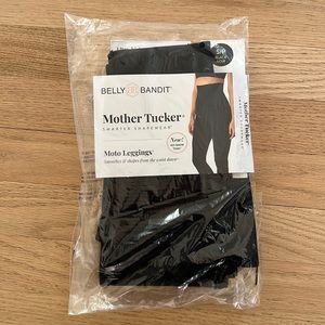 Mother Tucker® Moto Style Postpartum Compression Leggings- Black- Small